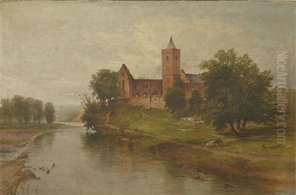 Dunblane Cathedral Oil Painting by James Hall Cranstoun