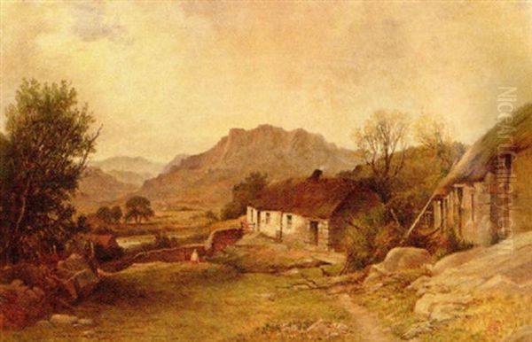 A Landscape With A Thatched Cottage Oil Painting by James Hall Cranstoun