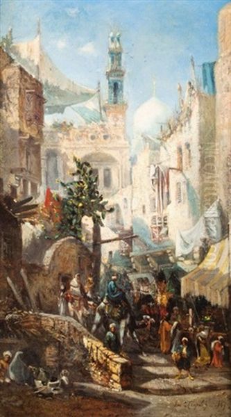 Rue Du Caire Oil Painting by Louis Amable Crapelet