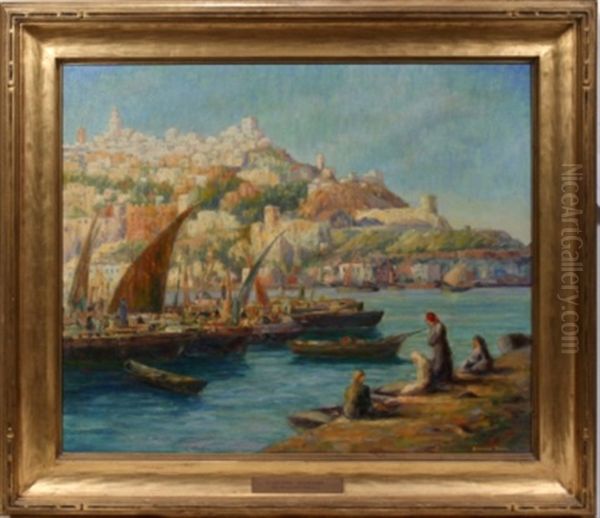 Tangier Harbor Oil Painting by Benjamin A. Cratz