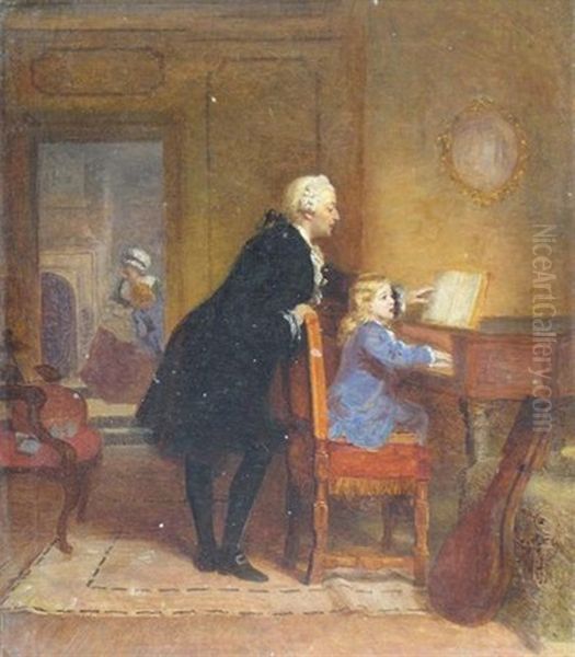 The Boyhood Of Mozart Oil Painting by Ebenezer Crawford