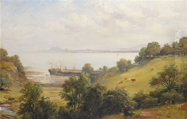 Edinburgh From Aberdour Oil Painting by Edmund Thornton Crawford