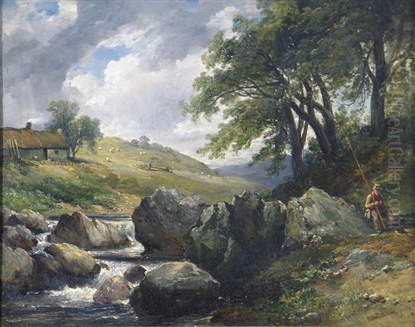 On The River Tweed Oil Painting by Edmund Thornton Crawford