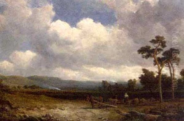 Tilling The Land, Early August Oil Painting by Edmund Thornton Crawford