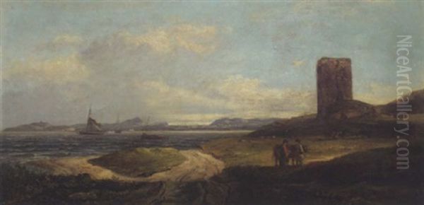 Edinburgh From Inchcolm Oil Painting by Edmund Thornton Crawford