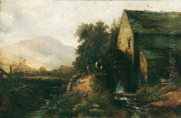 Watermill, Near The Pass Of Leny Oil Painting by Edmund Thornton Crawford