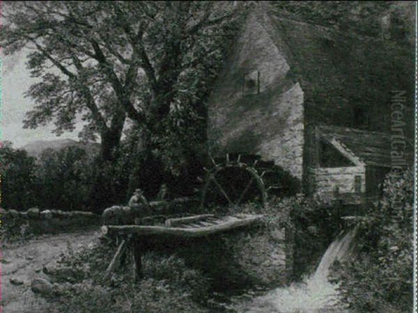 An East Lothian Mill Oil Painting by Edmund Thornton Crawford