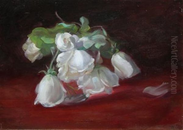 White Roses Oil Painting by Robert Cree Crawford