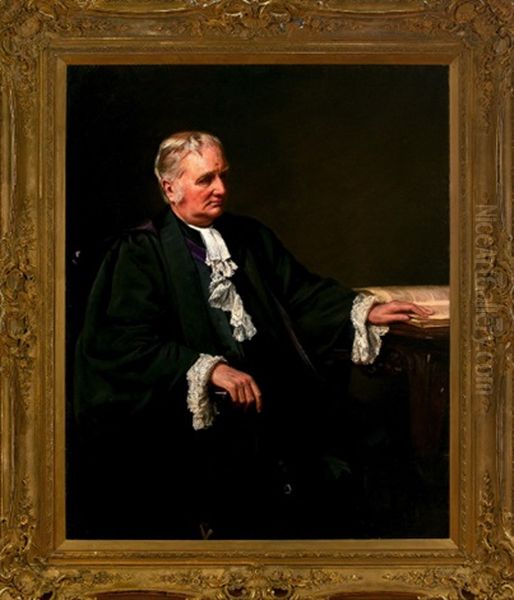 Portrait Of A Reverend Oil Painting by Robert Cree Crawford