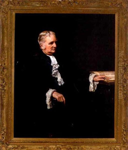 Three Quarter-length Portrait Of A Reverend Oil Painting by Robert Cree Crawford