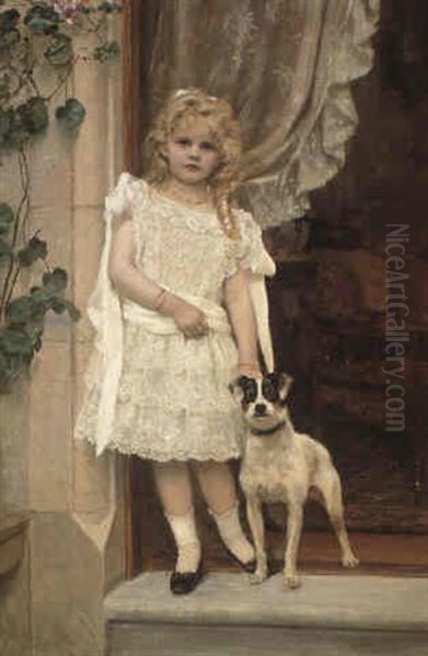 My Best Friend (serita A.l. Ferie, Aged 5) Oil Painting by Robert Cree Crawford