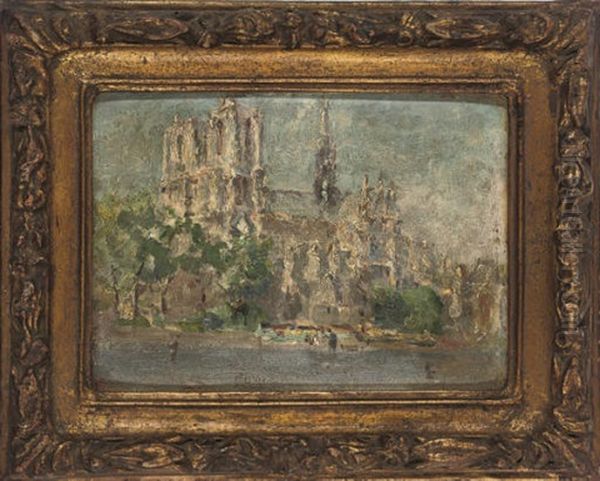 Notre Dame Oil Painting by Lionel Townsend Crawshaw