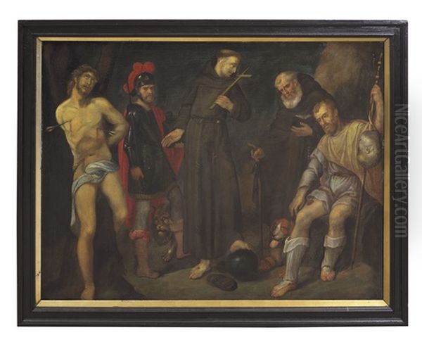 I Santi Sebastiano, Adriano, Francesco D'assisi, Antonio Abate E Rocco Oil Painting by Caspar de Crayer