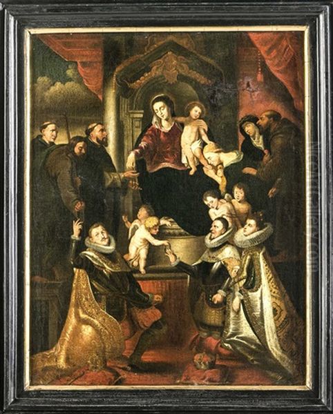 Rosenkranzmadonna Oil Painting by Caspar de Crayer