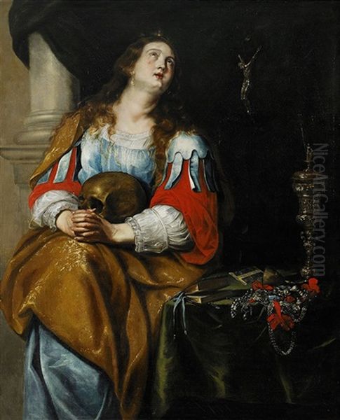 Crying Magdalena Oil Painting by Caspar de Crayer