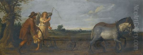 Saint Guidon At Labour Oil Painting by Caspar de Crayer