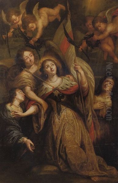 Agathe De Catane, Vierge Et Martyre Sicilienne Oil Painting by Caspar de Crayer