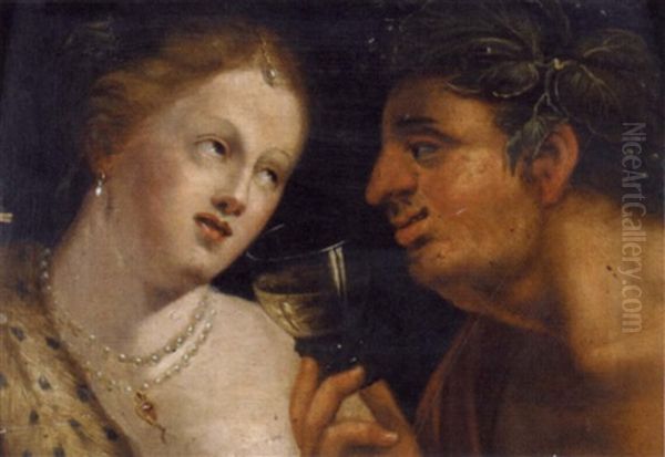 Bacchus Et Diane Oil Painting by Caspar de Crayer