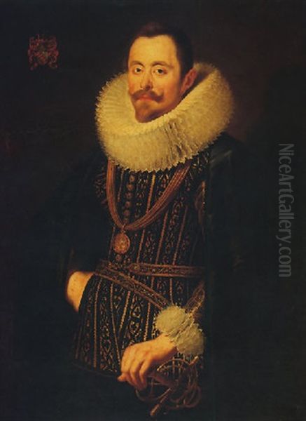 Portrait Of Frederick De Martselaer Oil Painting by Caspar de Crayer