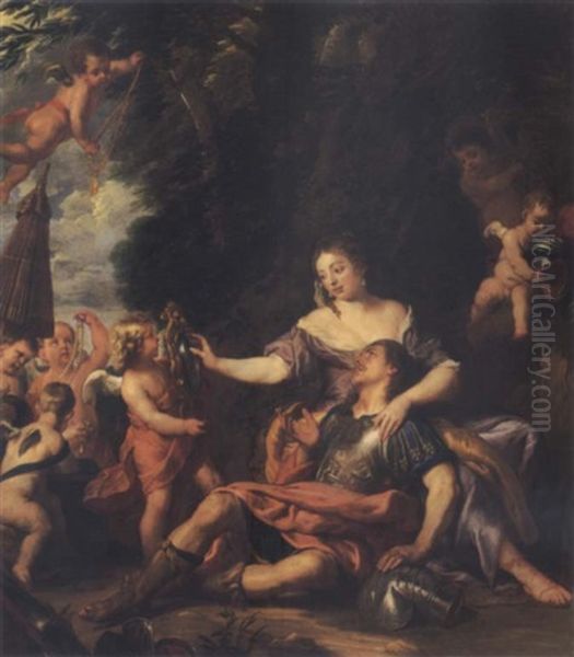 Rinaldo And Armida Oil Painting by Caspar de Crayer