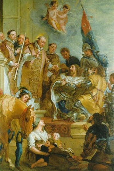 Saint Bernard Converts A Duke Of Aquitaine Oil Painting by Caspar de Crayer