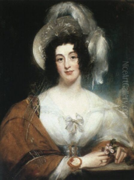 Portrait Of Louisa Broughton (later Mrs. James Mcalpine) Oil Painting by Martin Cregan