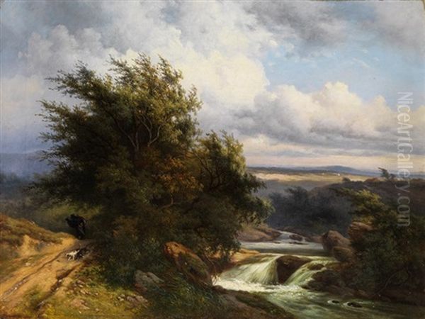 Spatromantische Landschaft Oil Painting by Gerard Crehay