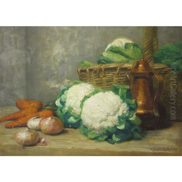 Still Life With Cauliflower Oil Painting by Richard Creifelds