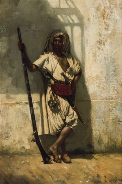 A Moorish Warrior Oil Painting by Richard Creifelds