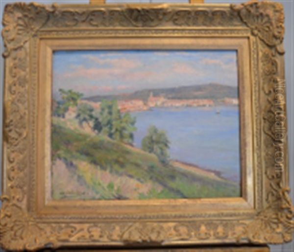 Paysage Provencal (martigues) Oil Painting by Edouard Cremieux