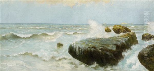 Brandung In Der Bucht Von Palermo Oil Painting by Erminio Cremp