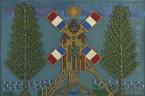 Moulin Aux Drapeaux No. 340, 1946 Oil Painting by Joseph (Fleury Joseph) Crepin