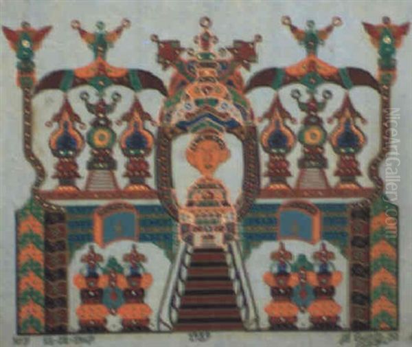 Temple No.7 Oil Painting by Joseph (Fleury Joseph) Crepin