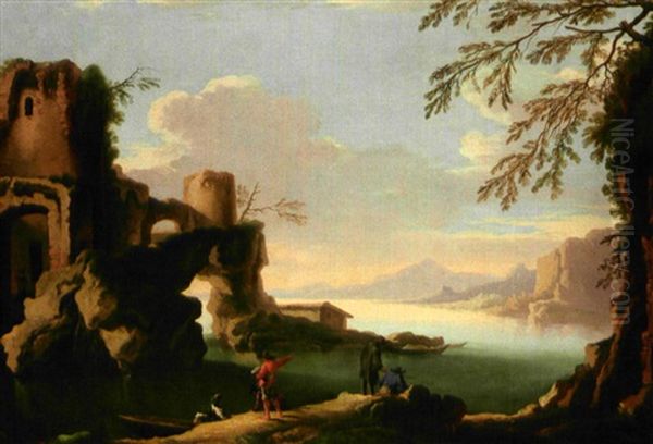 Paysage De Cote Aux Pecheurs by Louis-Philippe Crepin