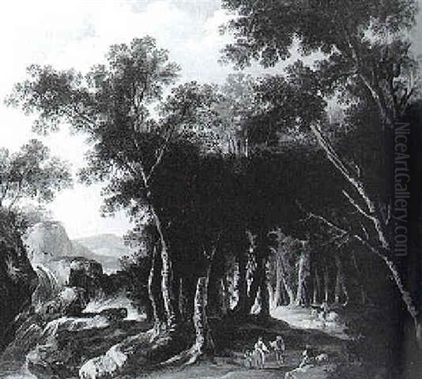 Landscape With A Family Of Shepherds by Louis-Philippe Crepin