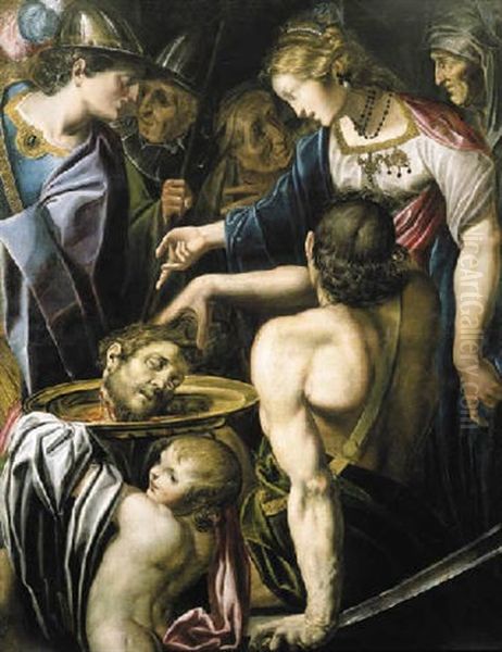 Salome With The Head Of Saint John The Baptist Oil Painting by Daniele Crespi