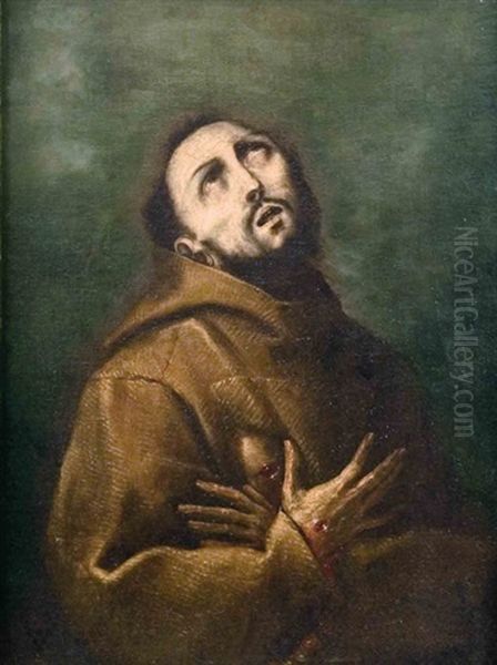 Saint Francis Receives The Stigmata Oil Painting by Giovanni Battista Crespi (il Cerano)