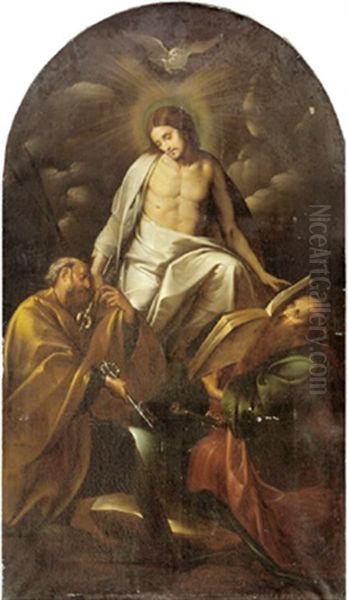 Christus Erscheint Den Aposteln Petrus Und Paulus Oil Painting by Giovanni Battista Crespi (il Cerano)