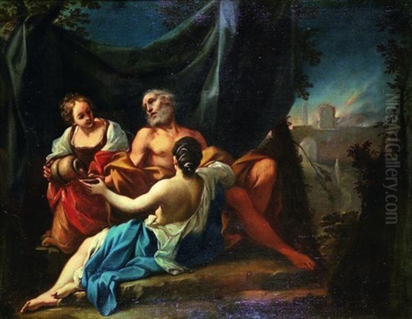 Loth Et Ses Filles Oil Painting by Giovanni Battista Crespi (il Cerano)