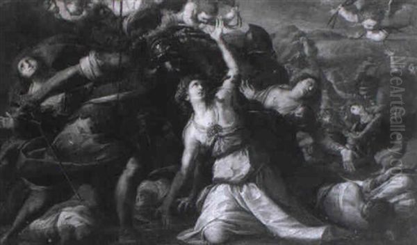 Le Massacre De Sainte Ursule Et Des Mille Vierges Oil Painting by Giovanni Battista Crespi (il Cerano)