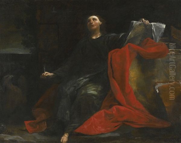 Saint John The Evangelist On The Island Of Patmos Oil Painting by Giuseppe Maria Crespi