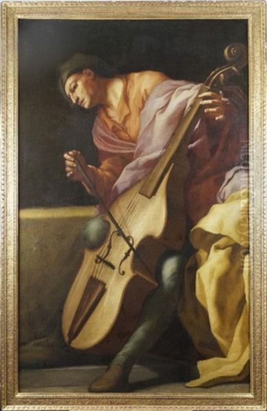 Un Joueur De Viole De Gambe Oil Painting by Giuseppe Maria Crespi