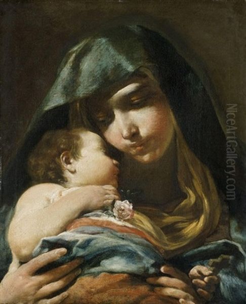 The Madonna And Sleeping Christ Child Oil Painting by Giuseppe Maria Crespi