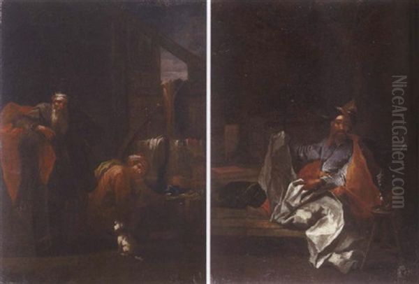 A Turk Seated In An Interior Oil Painting by Giuseppe Maria Crespi