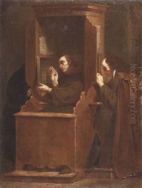 The Confession Oil Painting by Giuseppe Maria Crespi