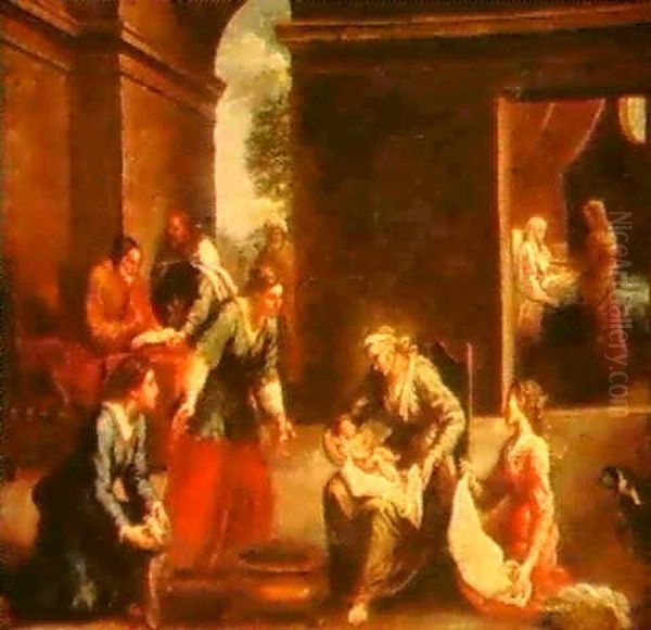 The Birth Of Saint John The Baptist Oil Painting by Giuseppe Maria Crespi