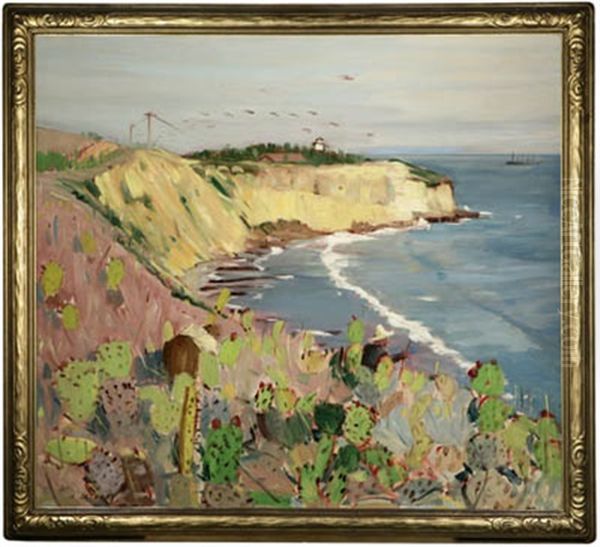 Happy Days, Calif., Point Fermin, Palos Verdes Oil Painting by Herbert (Bert) Cressey