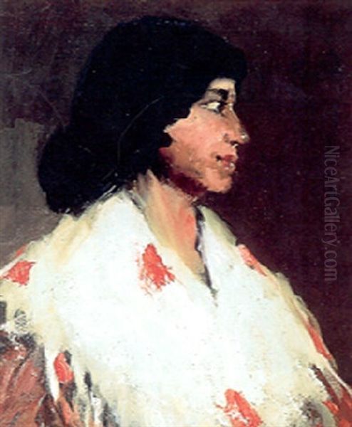 Portrait Of A Woman Oil Painting by Herbert (Bert) Cressey