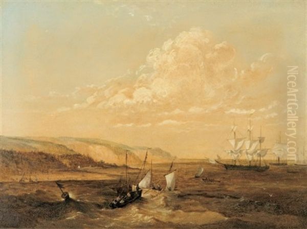 Whaling Off The Coast Of The Maritime Provinces Canada Oil Painting by William Nichol Cresswell