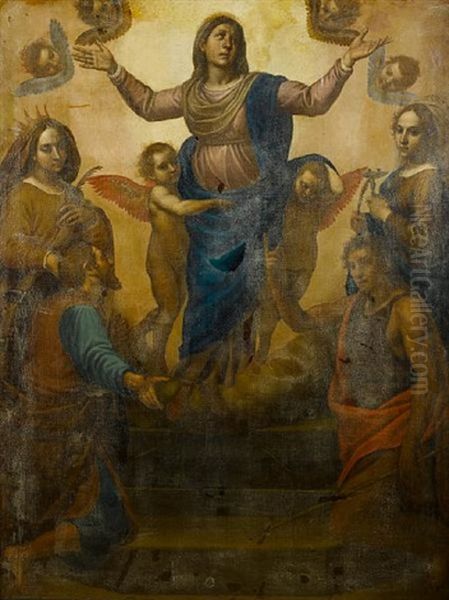 The Virgin With Saints Lucy, John The Baptist And Catherine Of Alexandria by Domenico (il Passignano) Cresti